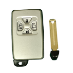 10 buah/kotak Toyota smart key shell 4 Buttons Silver(With logo)