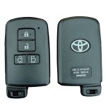 10 buah/kotak Toyota smart key shell 4 Buttons Black(use aftermareket pcb)(With logo)