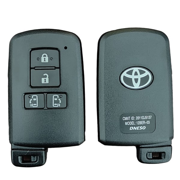 10 buah/kotak Toyota smart key shell 4 Buttons Black(use aftermareket pcb)(With logo)