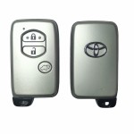 10 buah/kotak Toyota Smart Key Cover 3 Buttons SUV Silver(With logo)